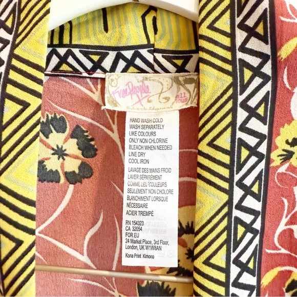 Free People Kona Print Kimono Jacket Floral Boho Lightweight Layering Piece - Picture 6 of 8